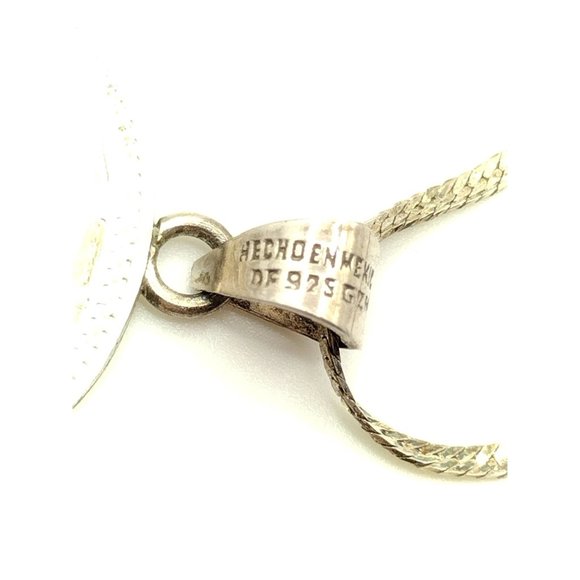 Sterling Silver Aztec Deity Round Pendant Necklace MEXICO STAMPED 17.5" - Picture 8 of 11